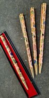 4x vintage🌸 Kugelschreiber Handbemalt,geblumt/emailiert
