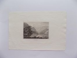 Flüelen Stahlstich um 1850