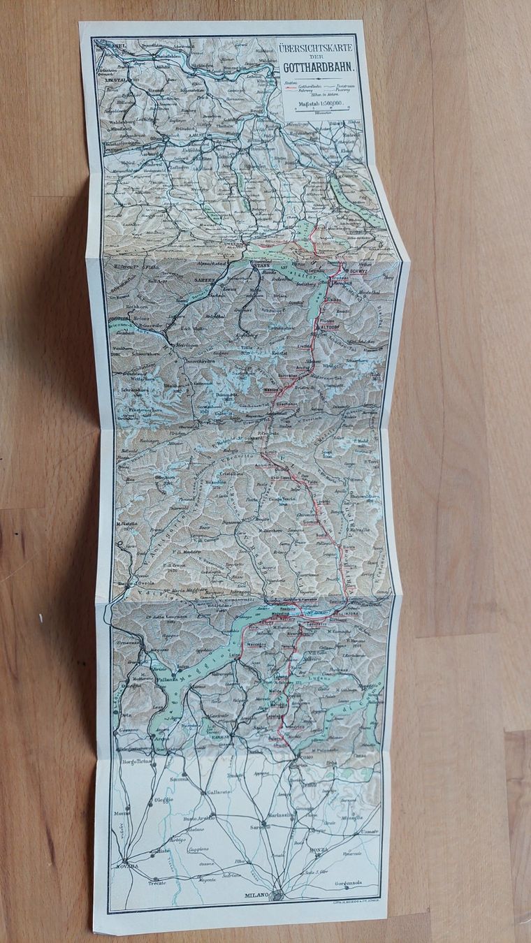 Cartes géographiques & atlas: Alte Landkarte Gotthardbahn – D'occasion à Obfelden par Foto_Bild_Kunst_Buch 1