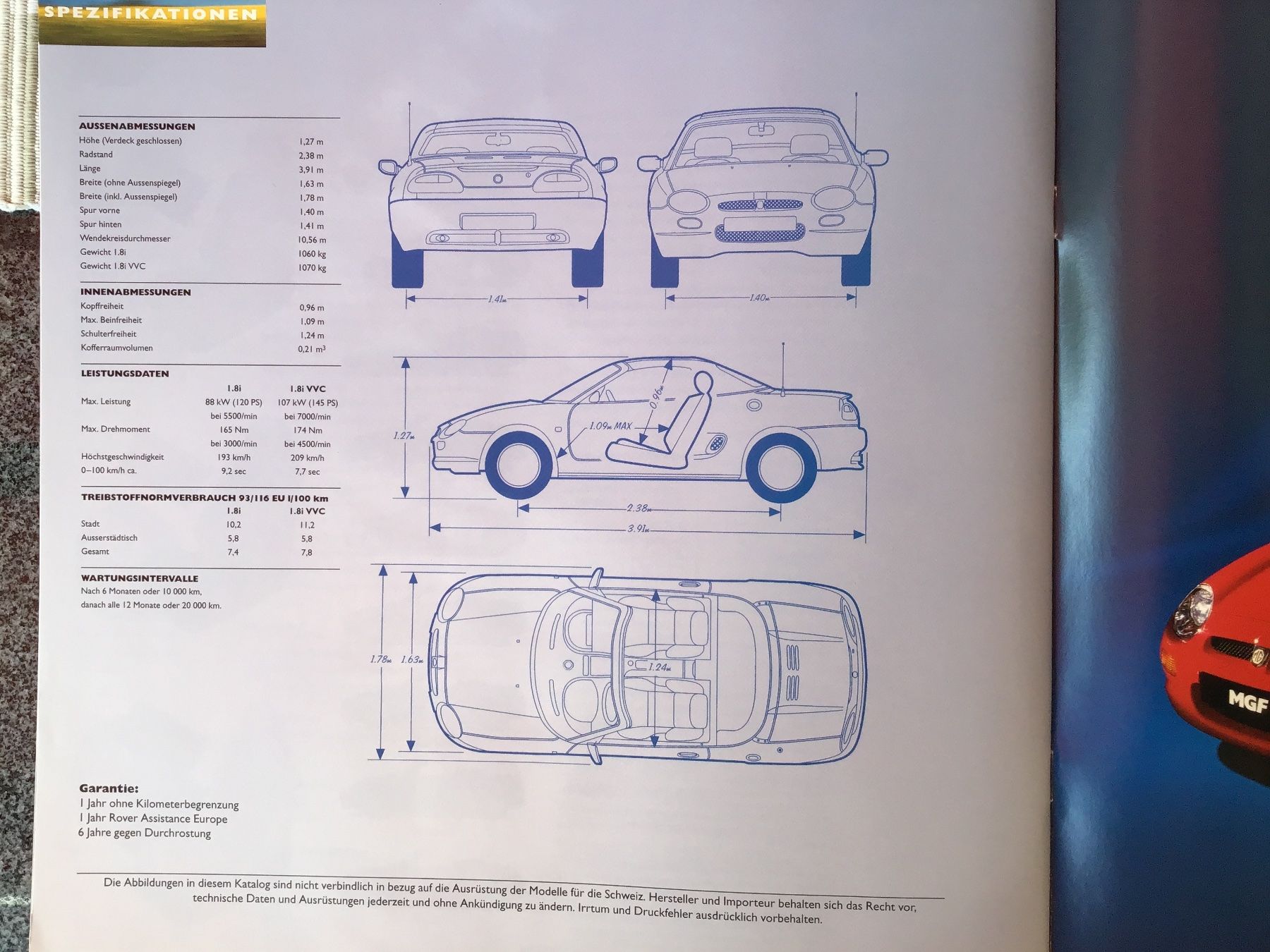 MG Documenti: MGF Verkaufsprospekt 30 Seiten Format ca. 26x26 cm – Usato da Scherzingen venduto da Starseller62 9