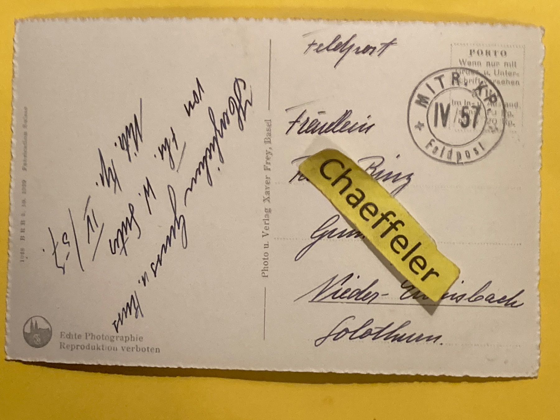 Cartes postales: 665 Basel: Abendstimmung.   Feldpost – D'occasion à Zürich par Chaeffeler 1