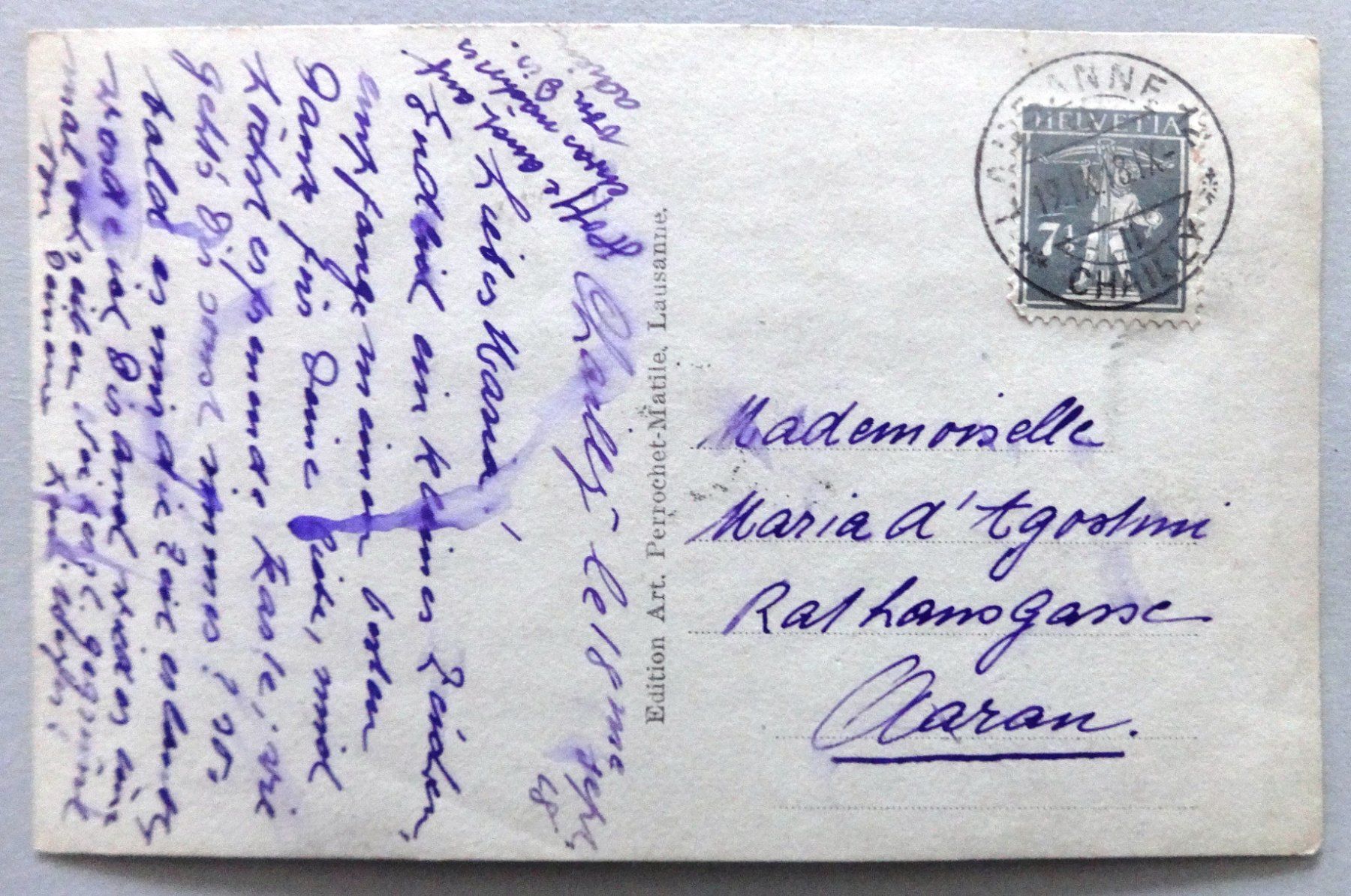 Cartoline postali: Ouchy-Lausanne - Coucher de soleil – Usato da Fétigny venduto da Billy2miny 1