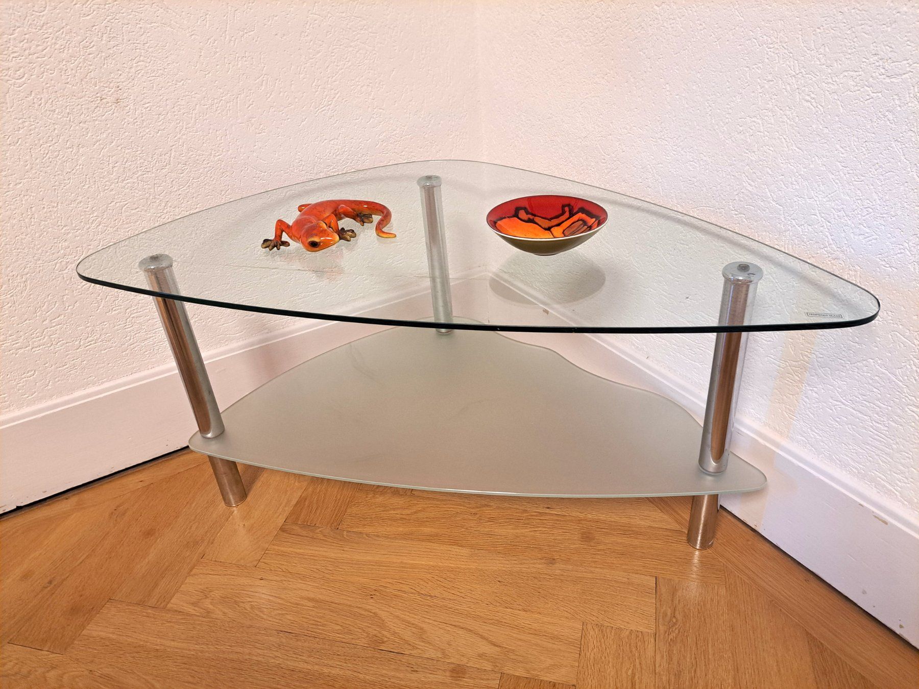Tische: Table basse élégante en verre et chrome, 2 niveaux 100x50x47 – Gebraucht aus Bex von Dani-Dany 4