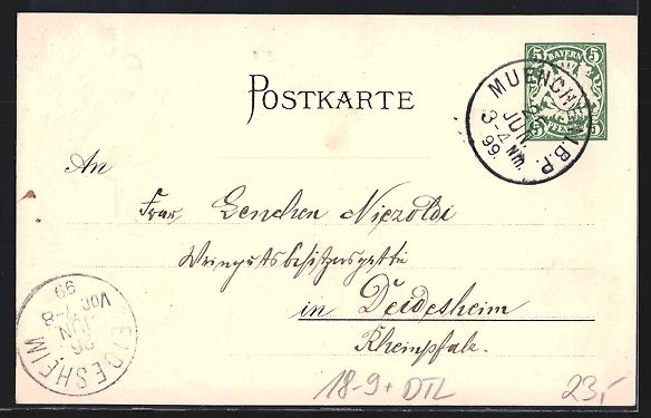Cancelleria postale: München, Bundesjubiläum d. Bayer.-Vete – Usato da Berlin venduto da bartko-reher 1