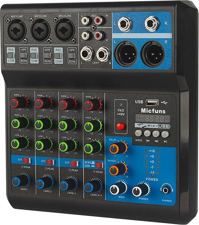 Mini Audio DJ Mixer Soundboard Konsolensystem Bluetooth 48V (Neu und ...