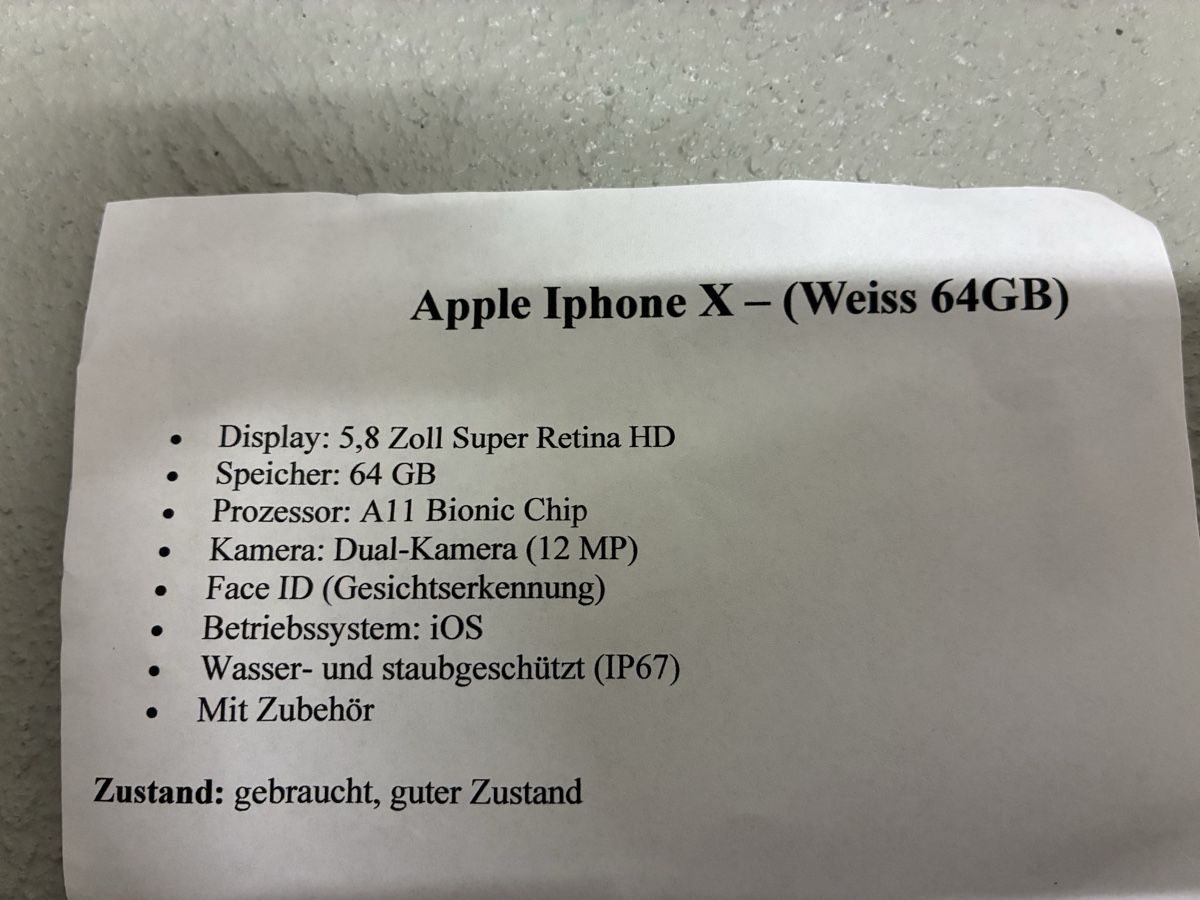 Apple Telefoni cellulari / Smartphones: Apple iPhone X 64GB Weiss – Usato da Bürglen TG venduto da Koni95 3