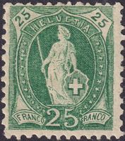 Stehende Helvetia: 67D ungebraucht +Original-Gummi, Kat 25.-