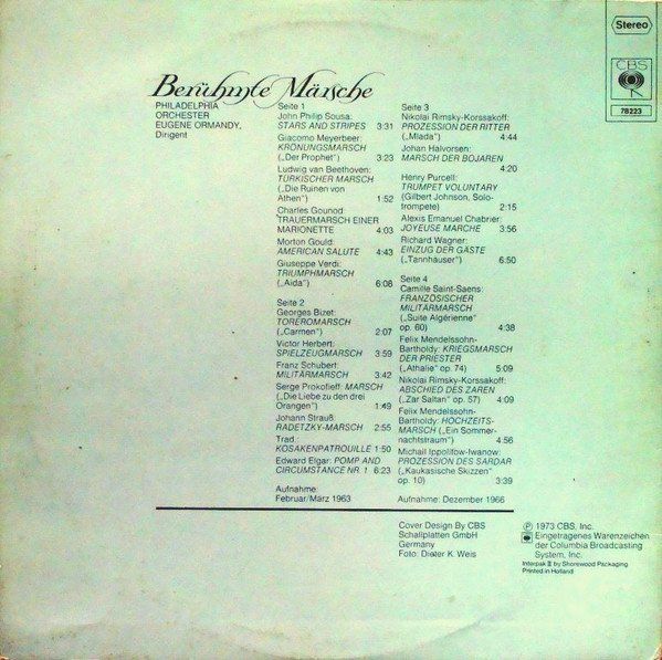Dischi in vinile: Diverse: Philadelphia Orchester/Ormandy: Berühmte Märsche 2L – Nuovo (secondo la descrizione) da Steinhausen venduto da Vilivinili 1
