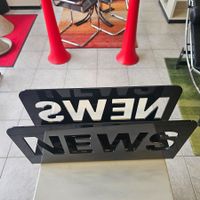 Magazin Rack black Acrylic Plexiglas Zeitungständer NEWS