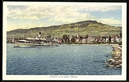 Vevey, Mont Pelerin mit Passagierschiff