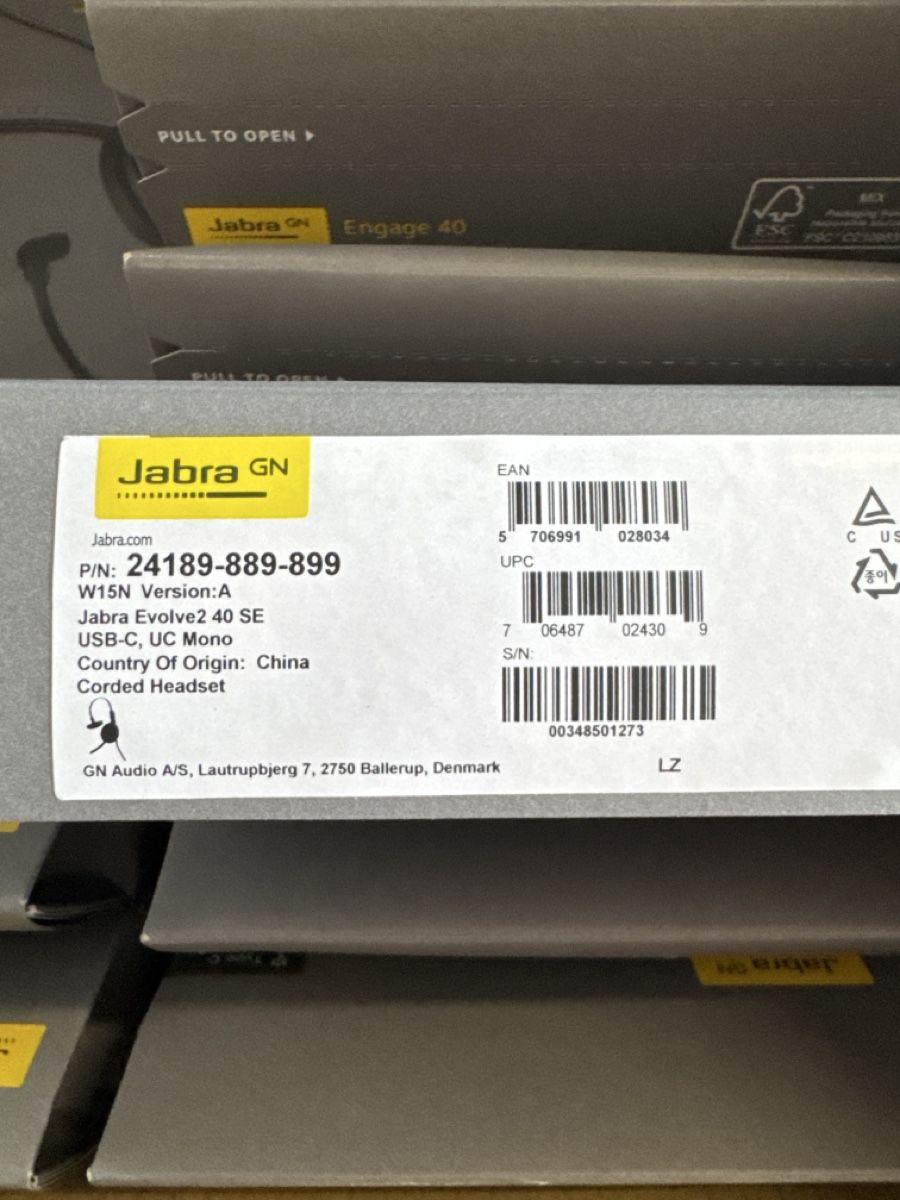 Jabra Cuffie: Jabra Evolve2 40 SE USB-C UC Mono Headset Neu – Nuovo e nell'imballaggio originale da Berneck venduto da Koenner.J 2