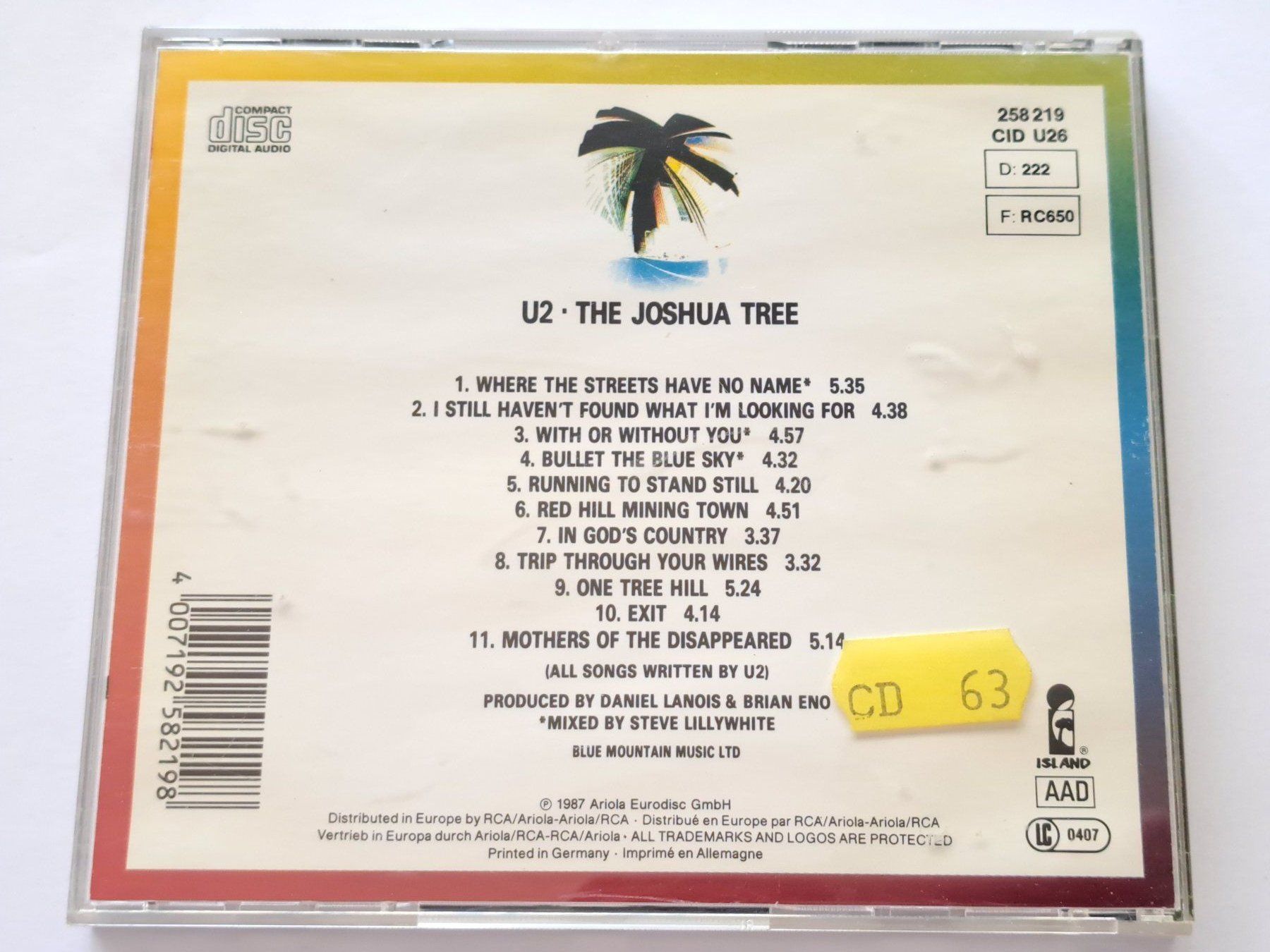 CDs: Cd U2 - The Joshua Tree – D'occasion à Pully par bro_n52j 1