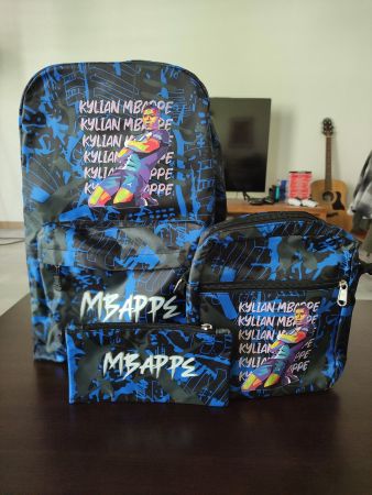 Super sac d'école M'Bappe avec trousse et sac bandoulière