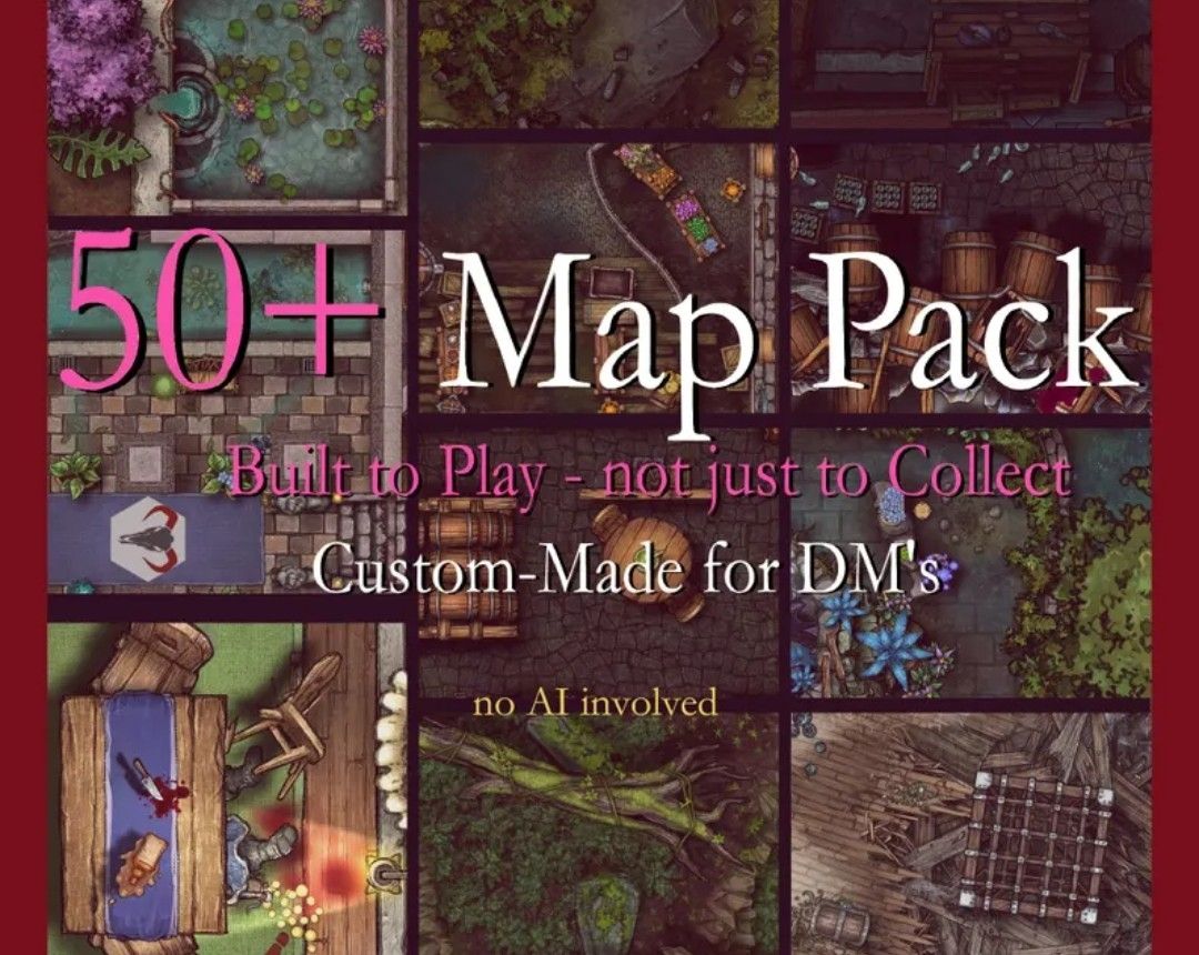 Giochi: Fantasy Karten Bundle: 50+ Maps für Rollenspiele, 2K/4K HD – Nuovo e nell'imballaggio originale da Watt venduto da MG_Products