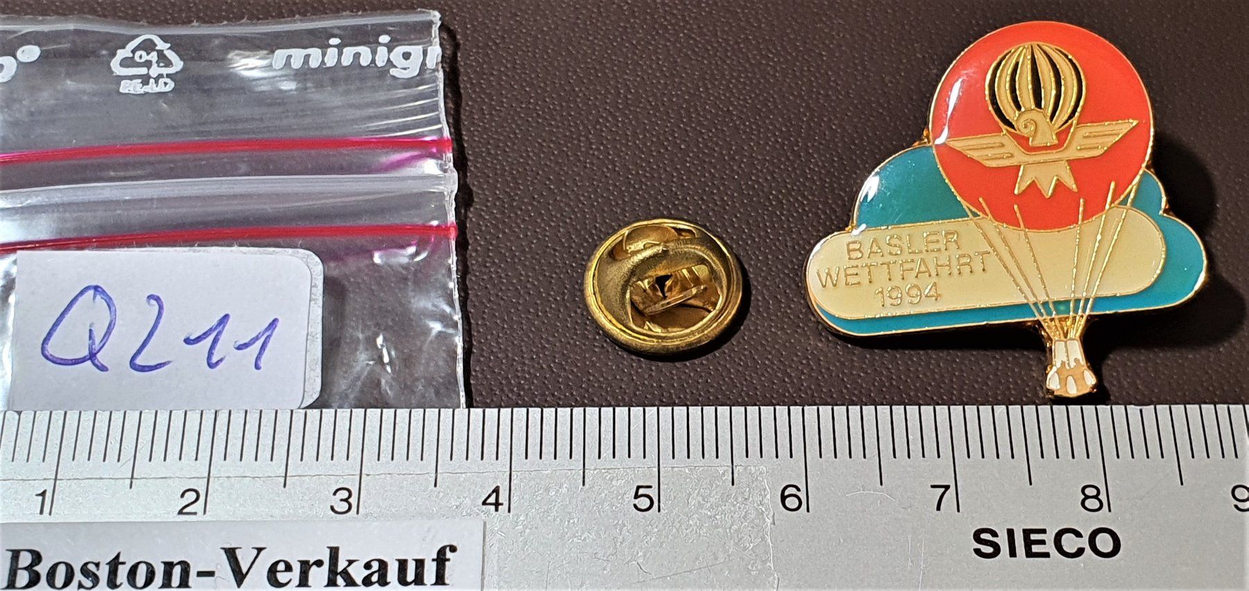 Plaketten & Abzeichen: Q211 - Pin Basel Basler Ballon Wettfahrt 1994 – Gebraucht aus Reinach BL von Boston-Verkauf 1