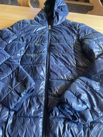 Steppjacke mit Kapuze dunkelblau Grösse 176