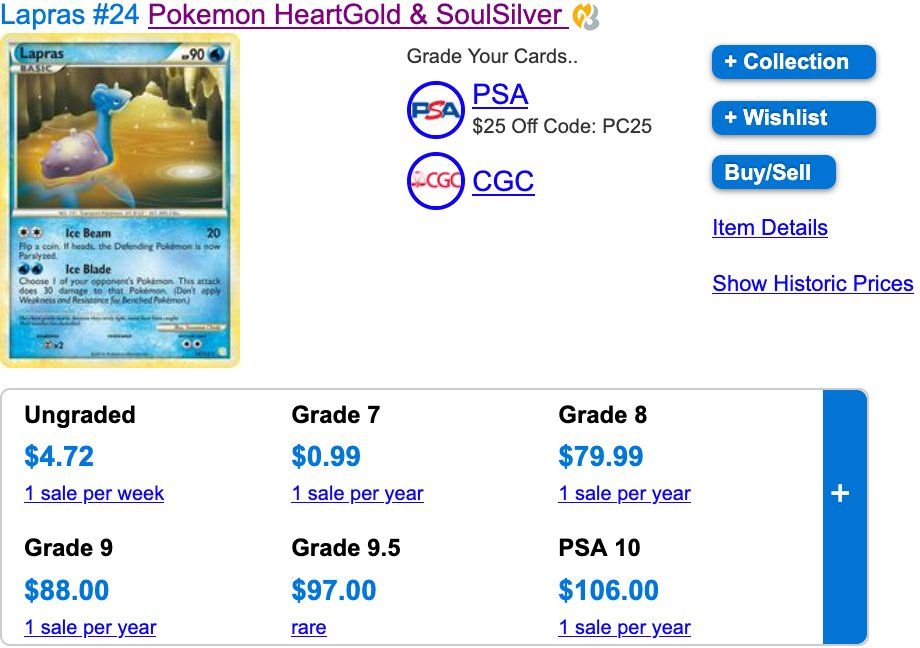 Pokémon Carte collezionabili: Lapras Rare Reverse Holo & Rare 24 – Usato da Zürich venduto da PEACECOCOON 4