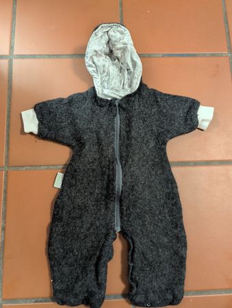 Baby Overall Odenwälder Babynest dunkelgrau Wolle gefüttert
