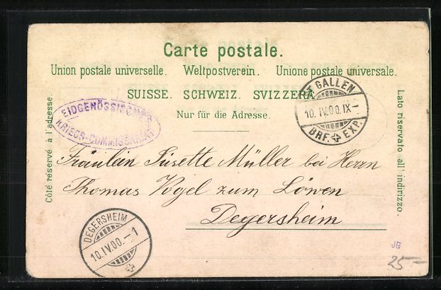 Cartes postales: Litho St. Gallen, Partie an der Kaserne – D'occasion à Berlin par bartko-reher 1