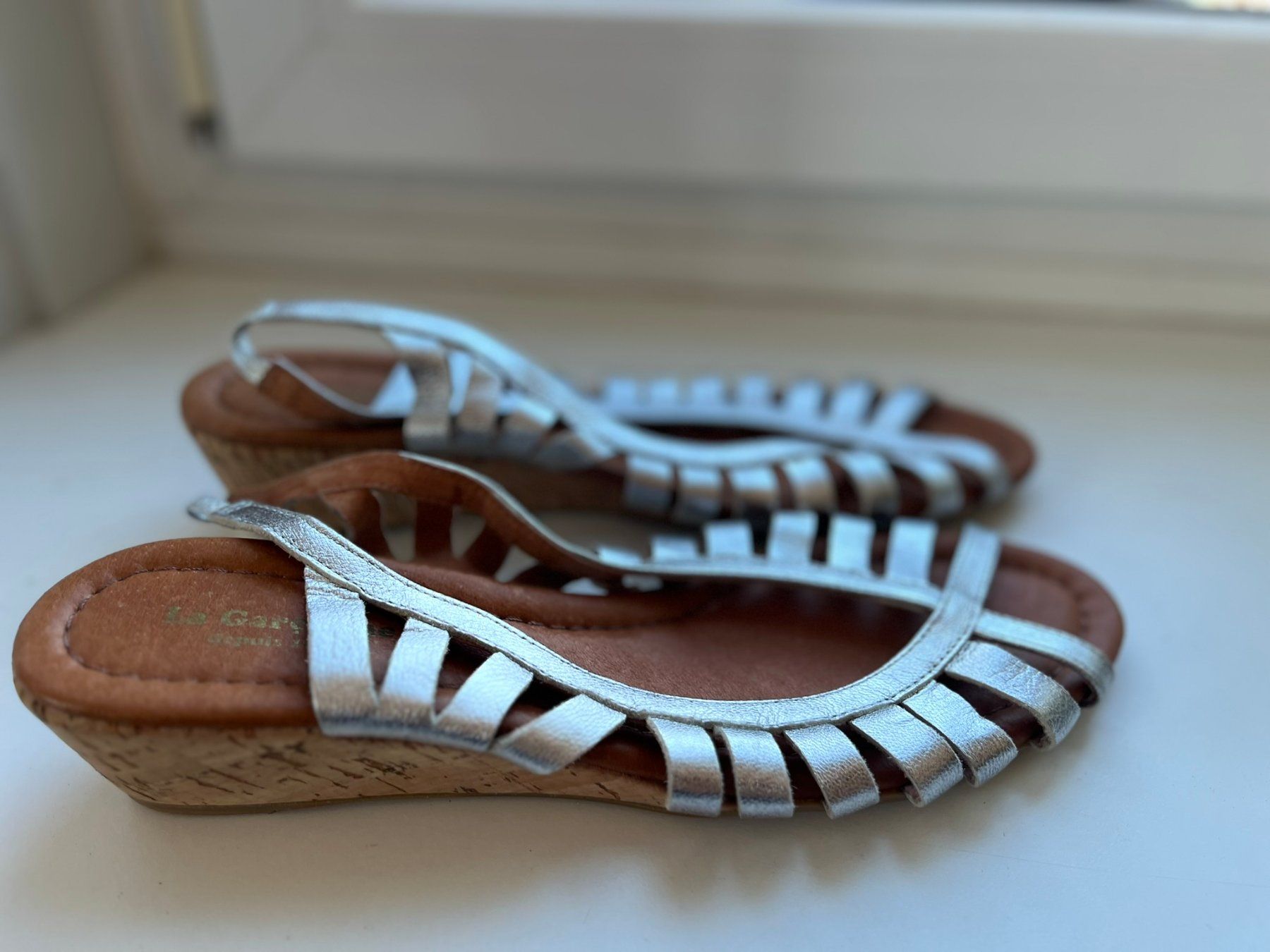 La Garçonne Damenschuhe: Silberne Sandalen, La Garçonne, Gr. 42 – Neu (gemäss Beschreibung) aus Wädenswil von Aniares2 1