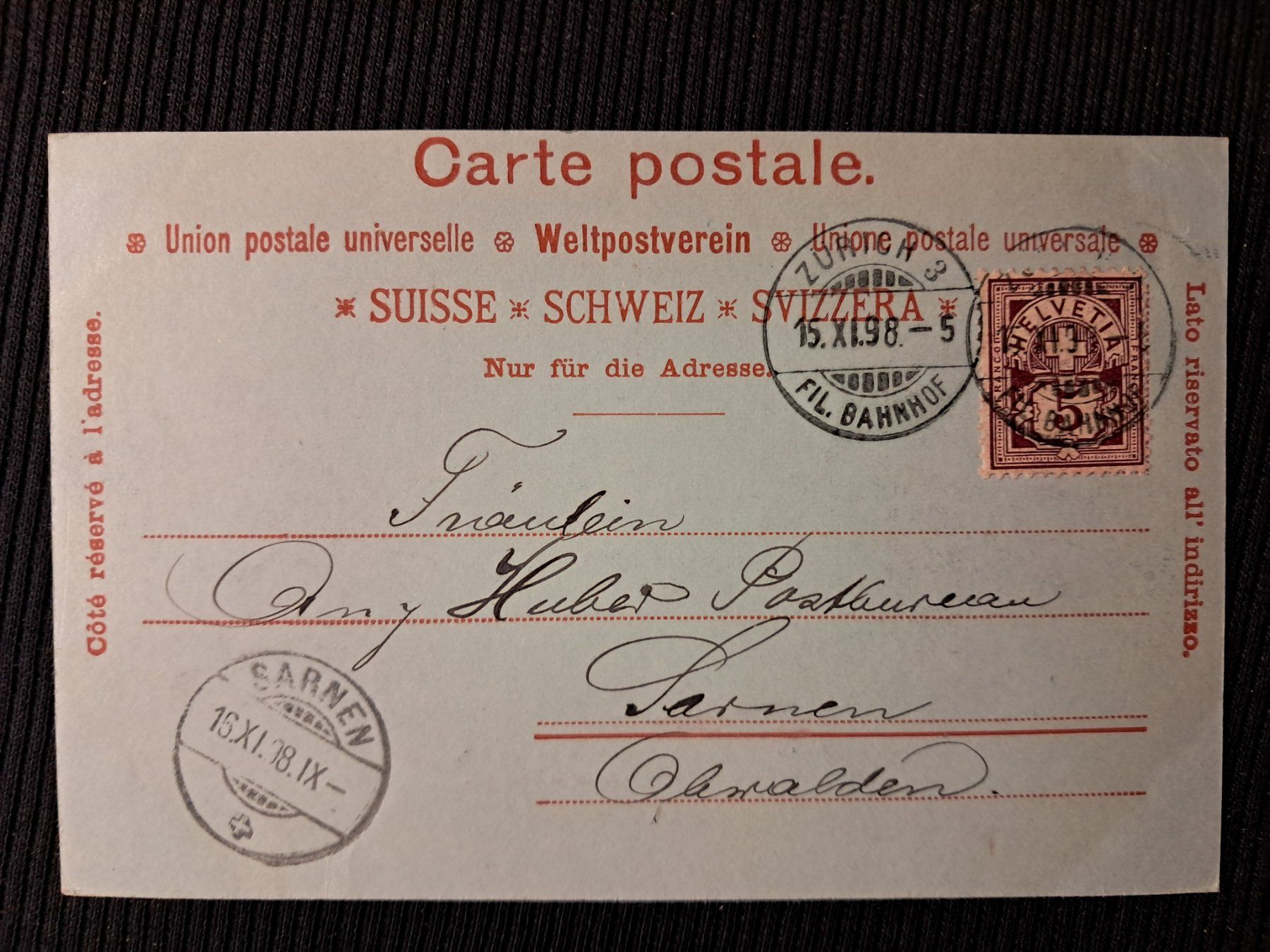 Cartoline postali: ZURICH 1898 !!! - LANDESMUSEUM . – Usato da Ponto Valentino venduto da giorgia06 1