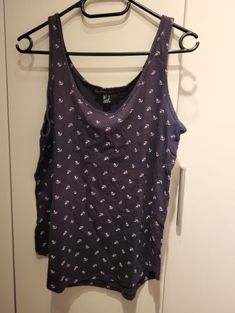 Dunkelblaues Top mit Anker Muster, Grösse 40- Sommer!