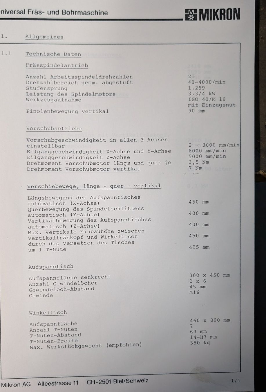 Tutte le macchine: Mikron WF 21D Universalfräsmaschine – Usato da Gondiswil venduto da ack_zc7z 5