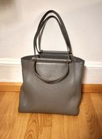 Coccinelle Ledertasche hellgrau – echtes Leder 45x30 cm