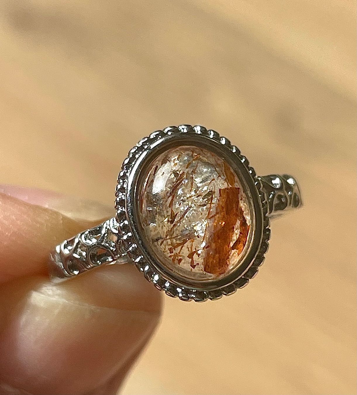 Anelli: 100 % echter Rutilquarz Edelsteinring – Nuovo e nell'imballaggio originale da Schiers venduto da sisikristall 1