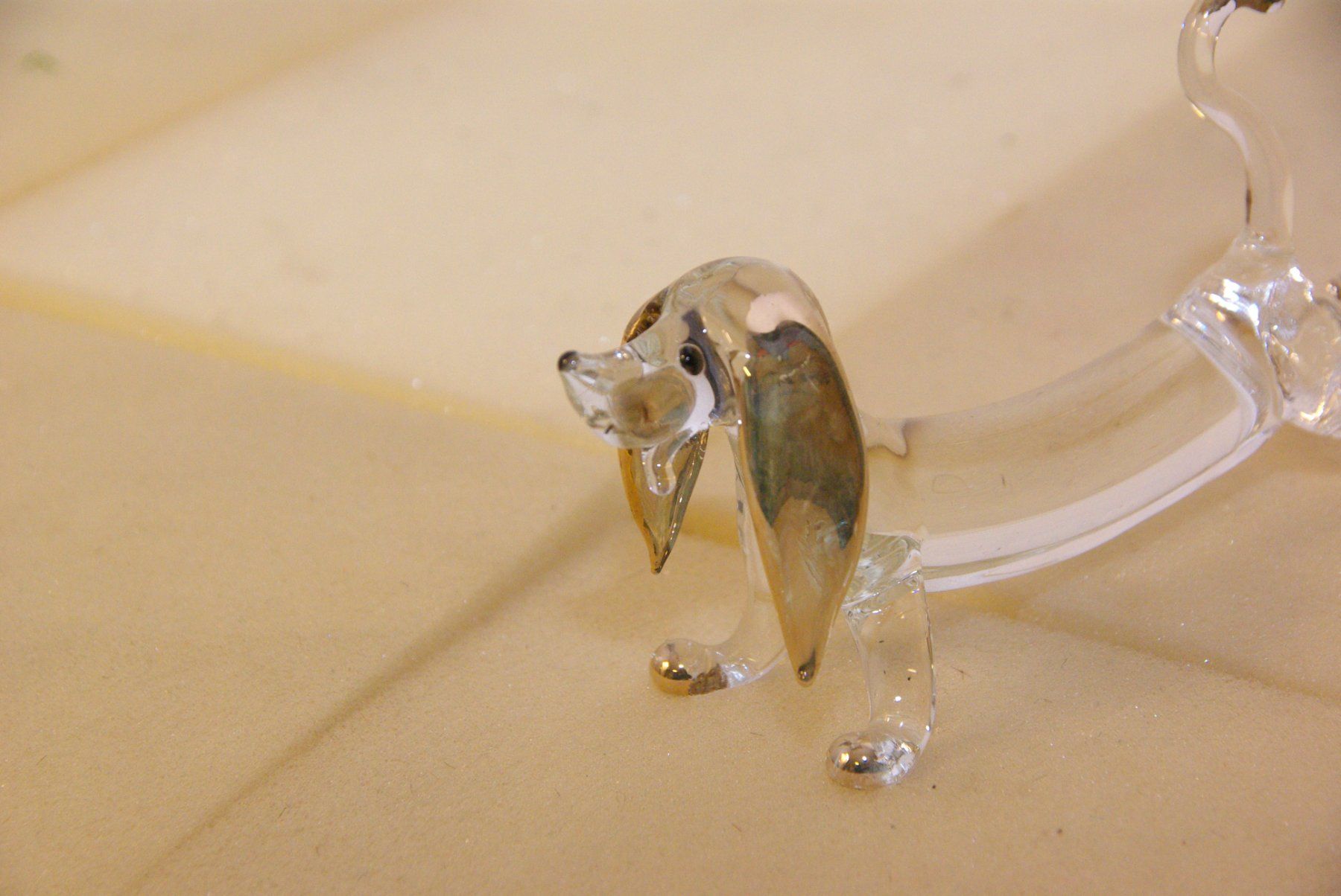 Statuette: Glas Dackel - Länge: ca. 14cm – Usato da Herisau venduto da Cevianer1844 1