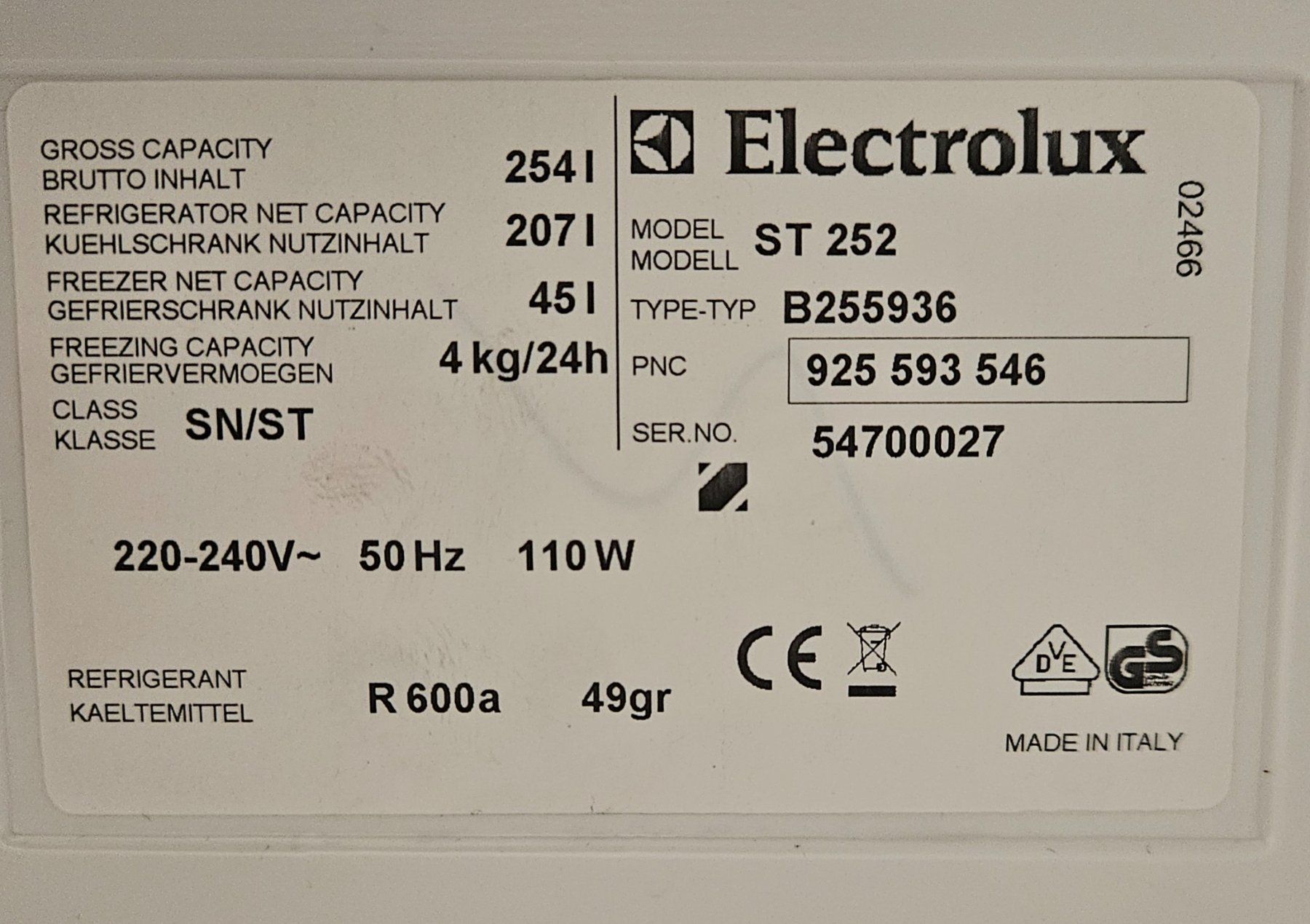 Electrolux Frigoriferi: Kühlschrank freistehend – Usato da Einsiedeln venduto da Amaros 4