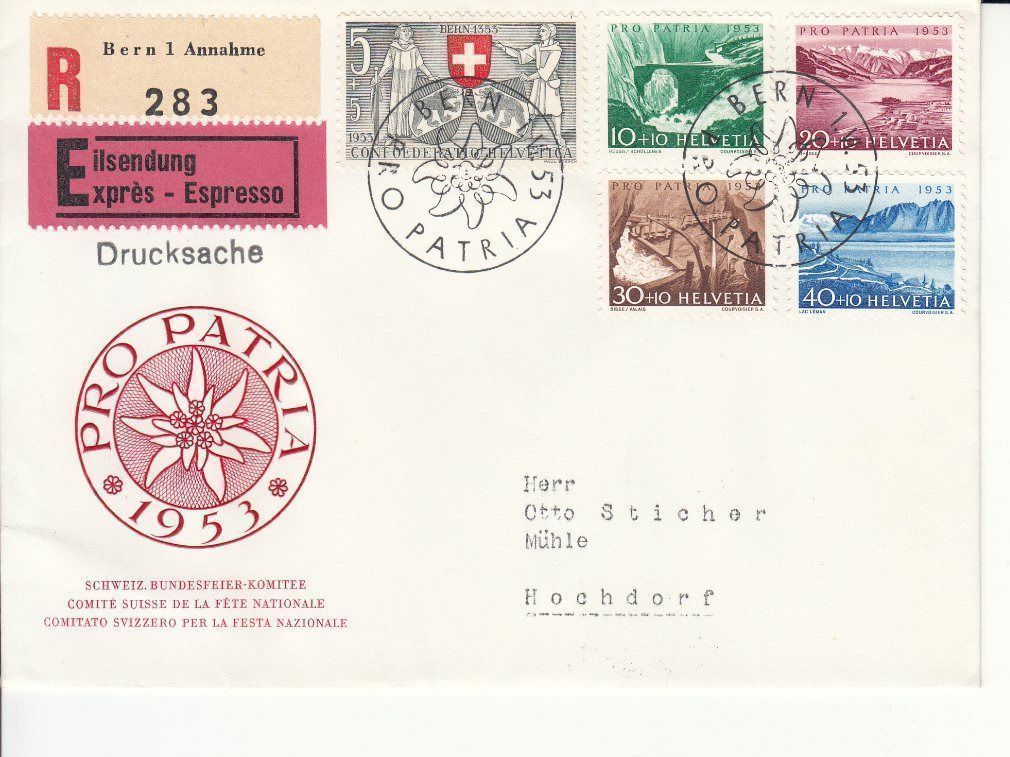 Tutti i francobolli: SBK B61 - B65 FDC – Usato da Bürglen TG venduto da StampGraf