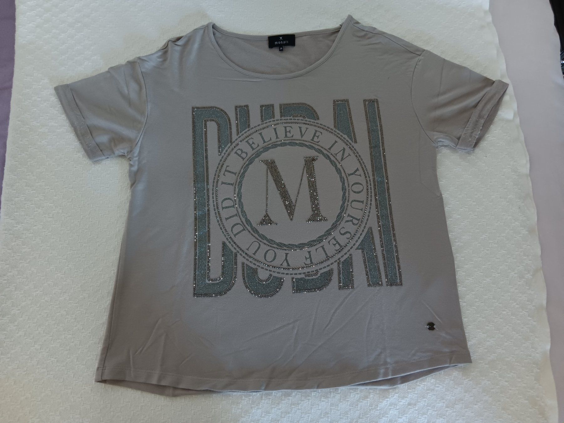 Monari T-shirt: monari T-Shirt beige Grösse 38 mit Strass – Usato da Zürich venduto da chr_l98j