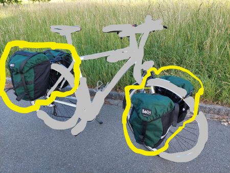 🚲 Gepäcktaschen BACH mit Tragegestell-VorderRAD gebraucht
