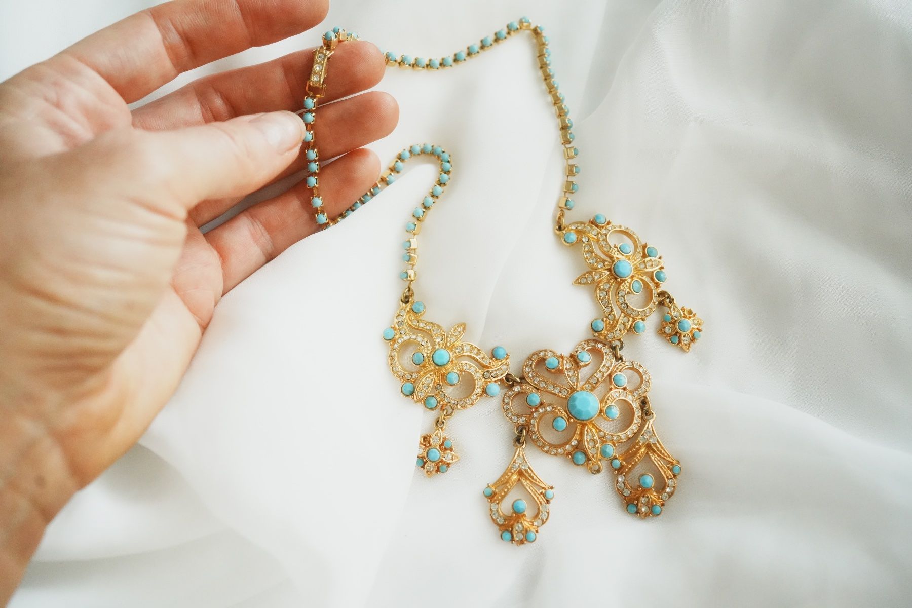 Autres bijoux: Statement Collier Vintage Türkis Strass – D'occasion à Volketswil par HeredisAntiques 5
