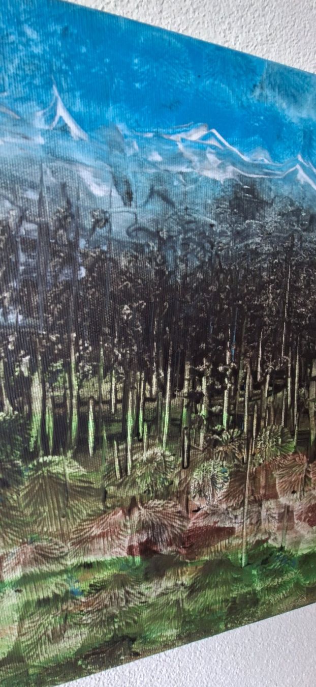 Dipinti: Gemälde " Tannenwald " handmade 46×33 – Nuovo (secondo la descrizione) da Riehen venduto da Steinbock1970 4