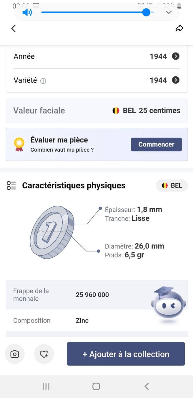 Tutti le monete: Pièce de 25 centimes Belge 1944 – Difettoso da La Chaux-de-Fonds venduto da reu_kx5l 5