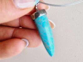 KETTE MIT ECHT STEIN NEO TÜRKIS HOWLITH  HALSKETTE SCHMUCK