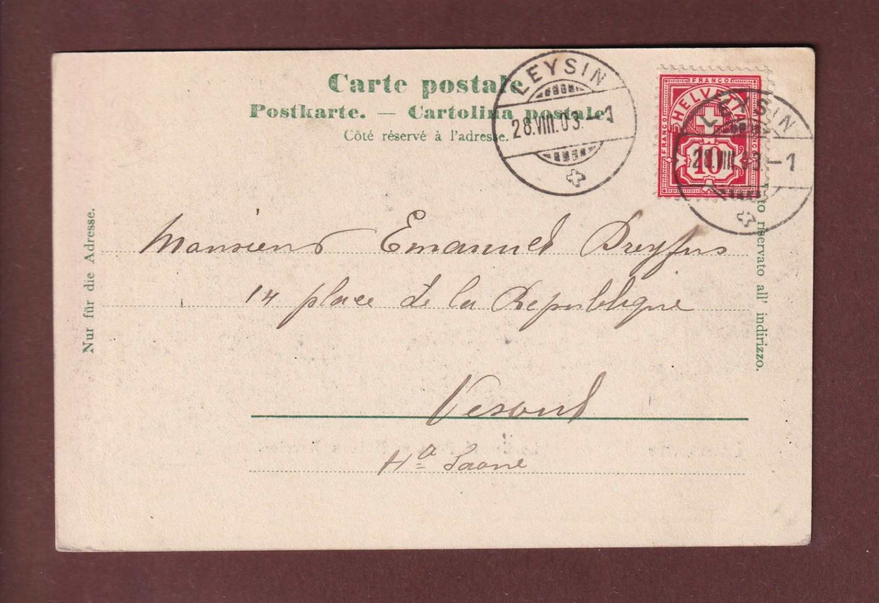 Cartoline postali: LAUSANNE - Flon - Maison Mercier - 1903 – Usato da Pully venduto da nicecards 1
