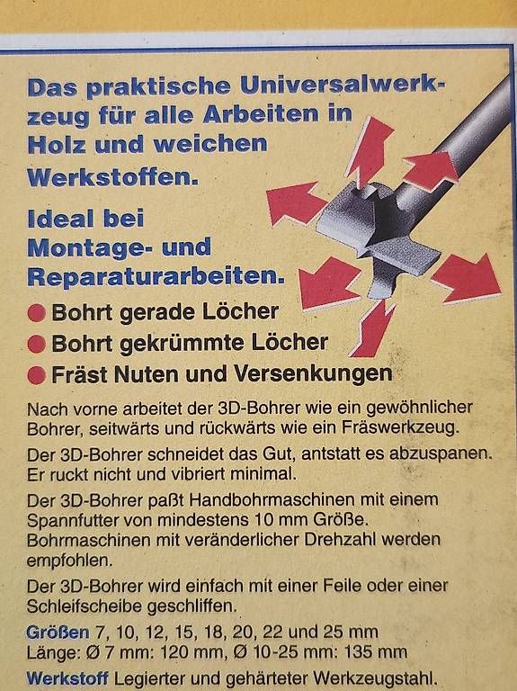 Tutti gli attrezzi: 3 D Bohrer – Usato da Oberuzwil venduto da Pouchou 1