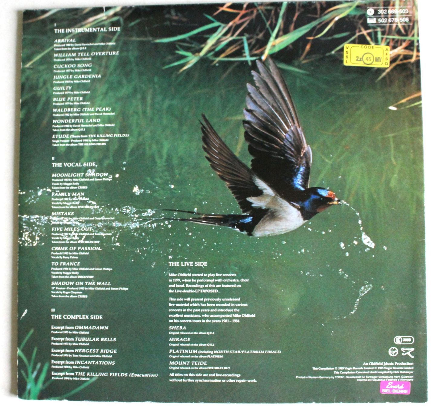 Dischi in vinile: Mike Oldfield / The complete (Doppel LP) – Usato da Worblaufen venduto da Cookie23 1