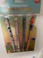 Legami Erasable Gel Pens Farm Set 4 Stk Neu ovp  Tier Büro