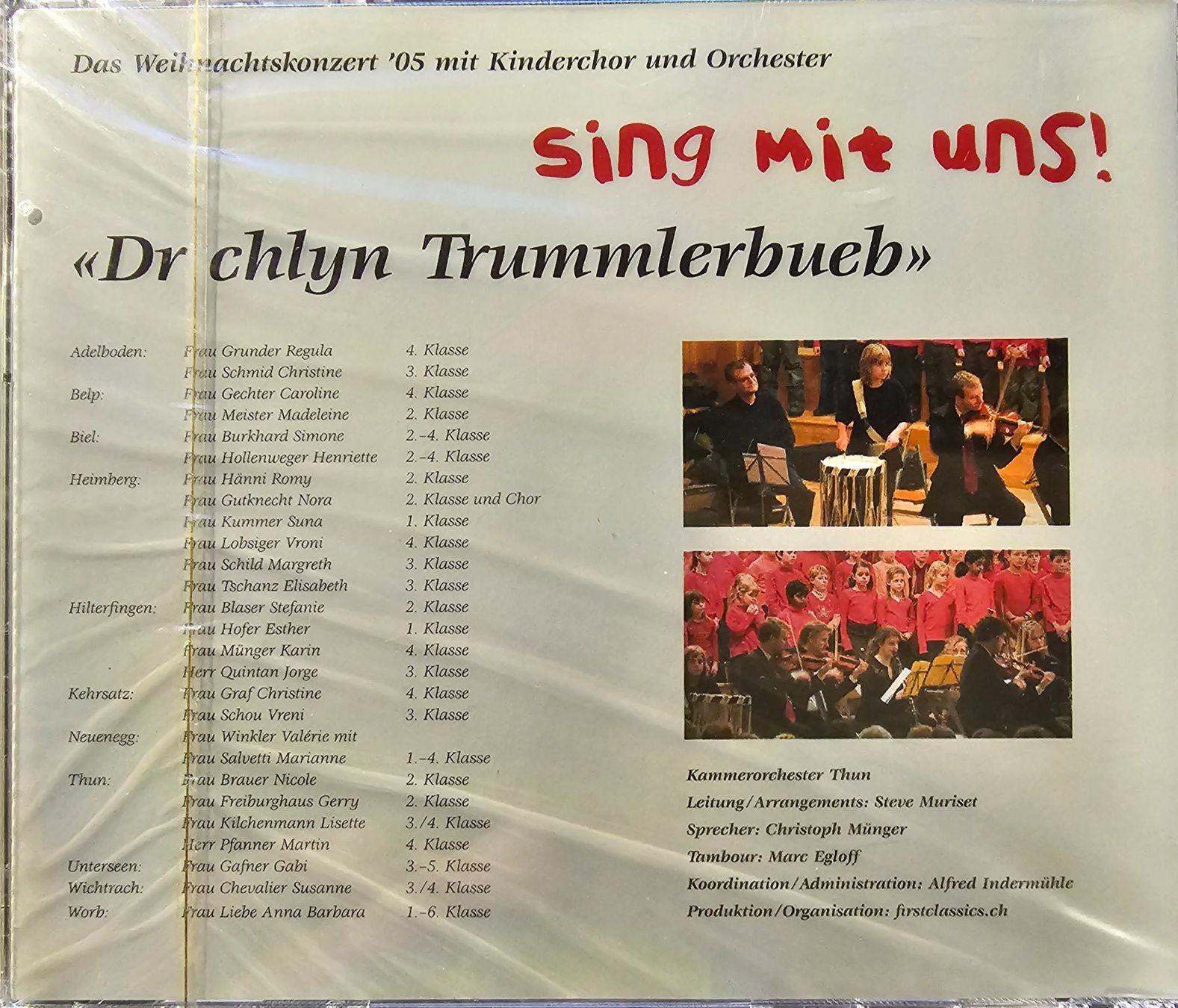 CD: Kinderchor Schulklassen Bern - Dr chlyn Trummlerbueb – Nuovo e nell'imballaggio originale da Wahlen b. Laufen venduto da Cg10 1
