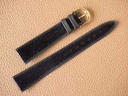 neu Leder-Uhrenband Grau-Schwarz, Cardin 18mm NOS Glattleder