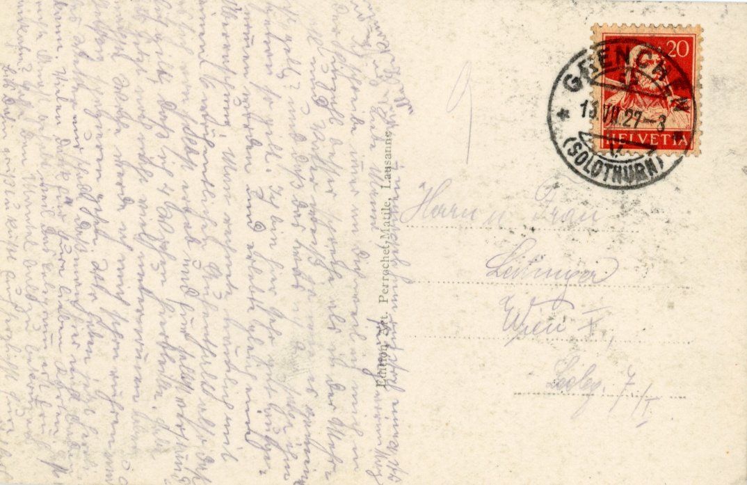 Cartoline postali: Grenchen   SO       um 1927 – Usato da Brig venduto da Valcards54 1