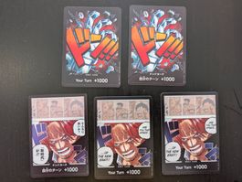One Piece TCG, 5x Don!! Karten auf Englisch & japanisch