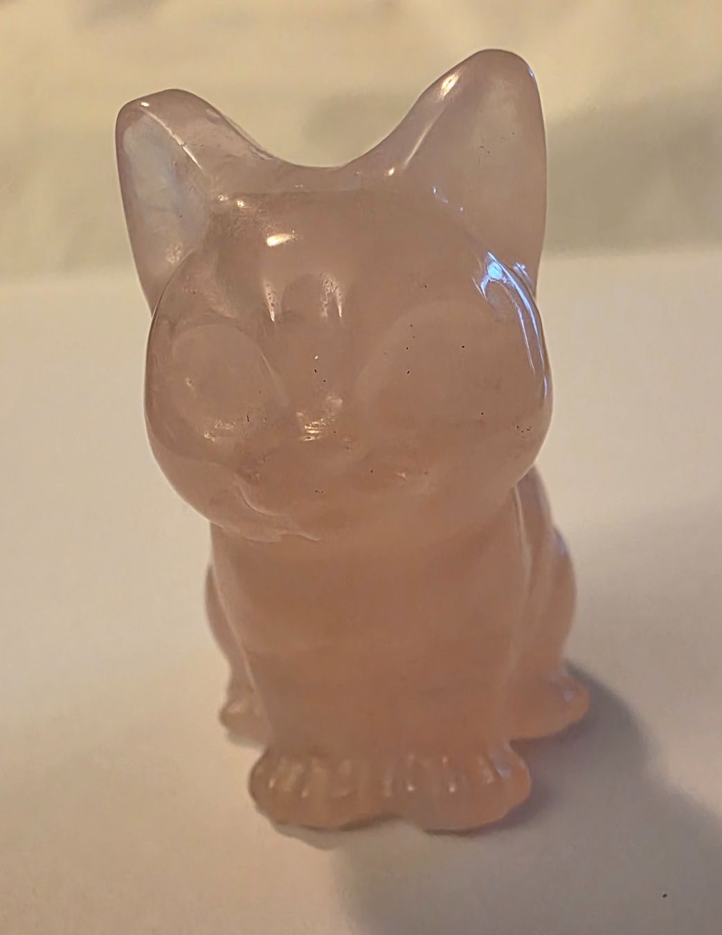 Statuette: Rosenquarz Katze Statue / Figur – Nuovo e nell'imballaggio originale da Menziken venduto da Mirager