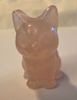 Rosenquarz Katze Statue / Figur