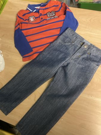 Migros Kleider Set, Jeans neu und Langarmshirt, Grösse 104