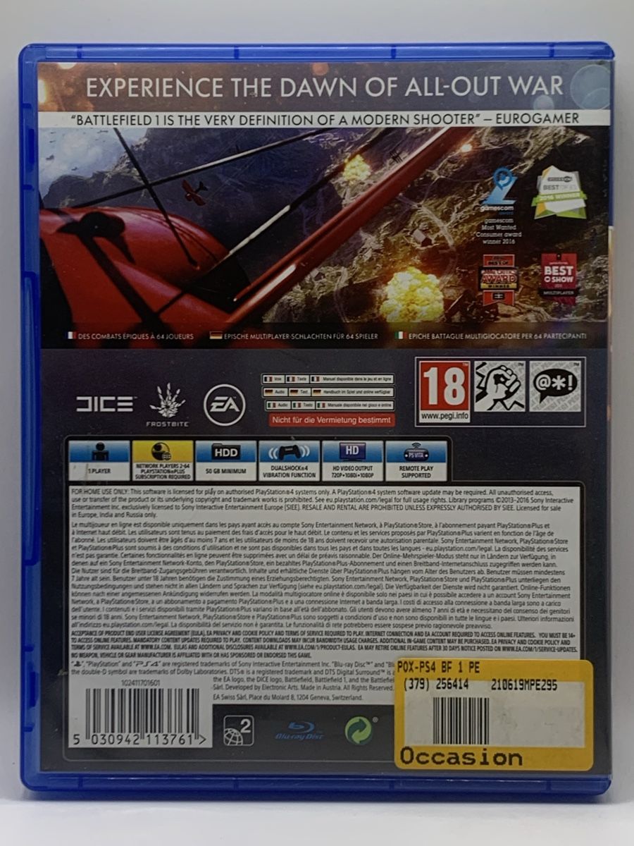 Sony Giochi: Battlefield 1 - PS4 – Usato da Ostermundigen venduto da RG-Collector 1